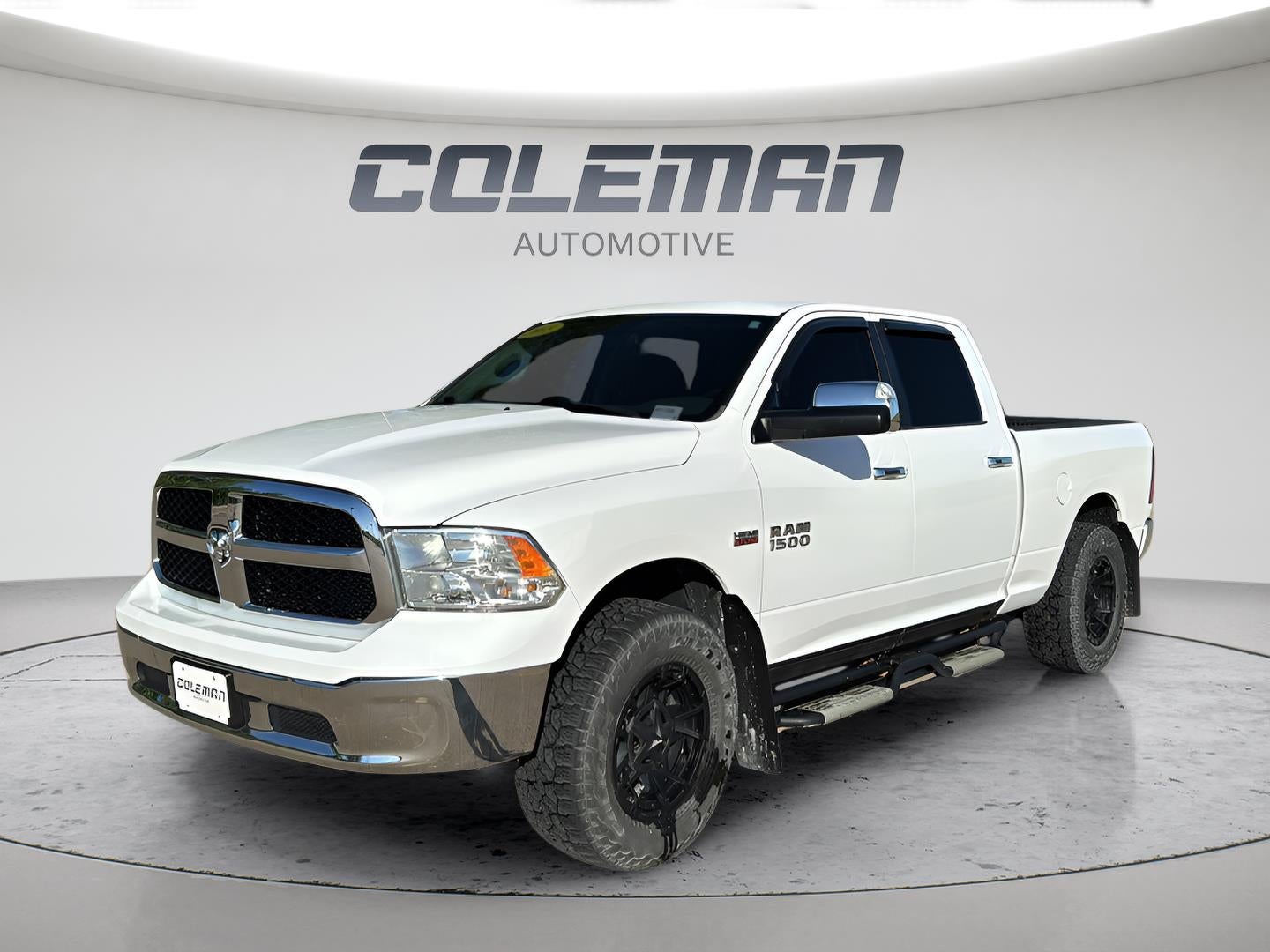 2018 RAM 1500 SLT in Bright White — front three-quarter view